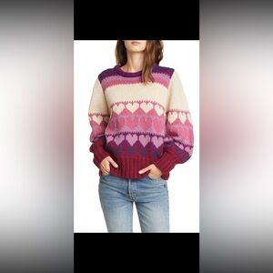 LoveShackFancy Multicolor Heart Sweater